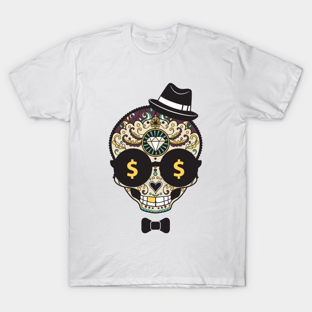 Classy Money Sugar Skull Funny Gift T-Shirt by ArtisticNomi